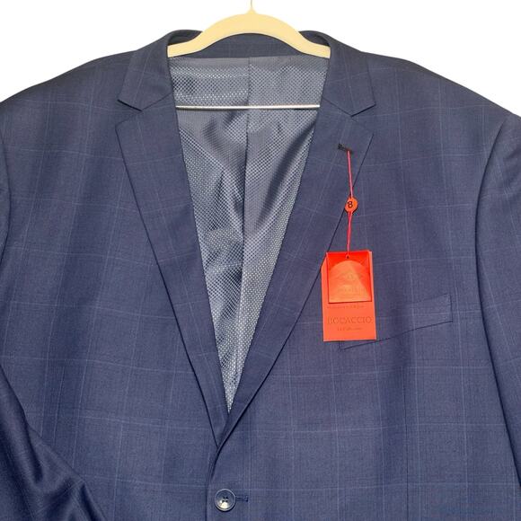 NWT Bocaccio Uomo Paris Blue Check Stretch Blazer Sport Coat R56/W50 MSRP $259 - Picture 14 of 16